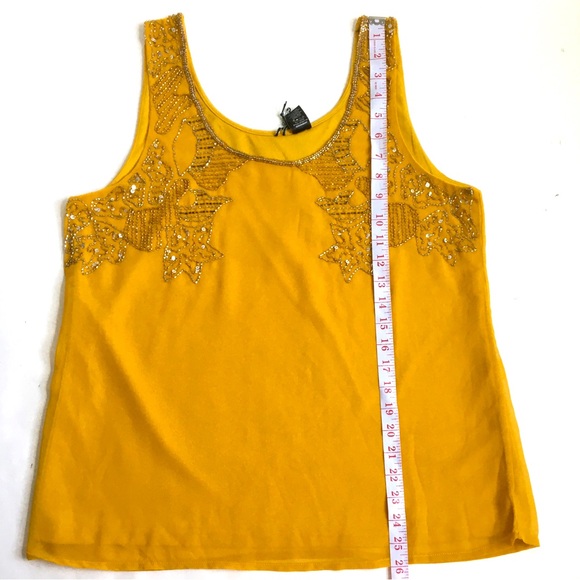 BKE Embellished Sleeveless Tank Top Yellow Gold Size Large - Picture 15 of 17